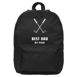 BEST DAD BY PAR FATHERS DAY FUNNY SIMPLE GOLFER HUSBAND 16 in Basic Backpack