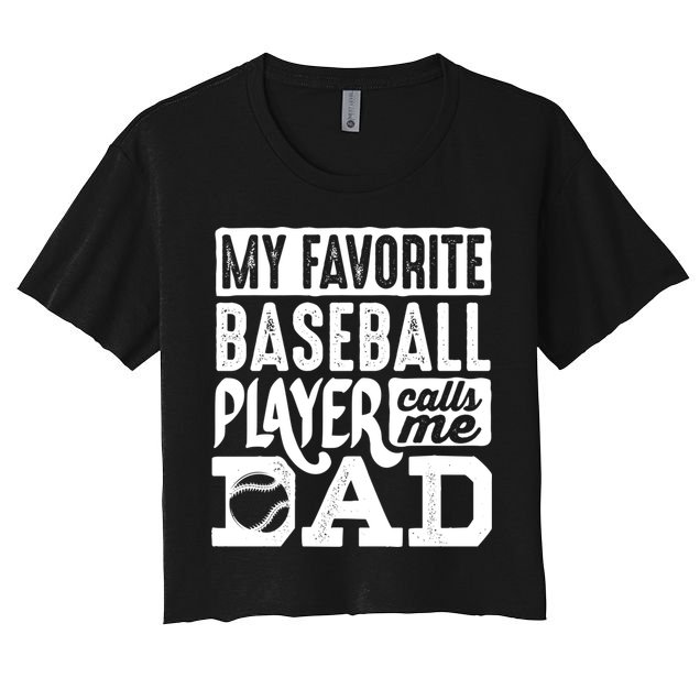 Baseball Dad Cool Gift Baseball Lover Cute Gift Women's Crop Top Tee