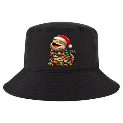 Bearded Dragon Christmas Lights Santa Hat Cool Comfort Performance Bucket Hat