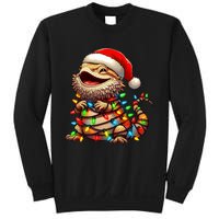 Bearded Dragon Christmas Lights Santa Hat Sweatshirt