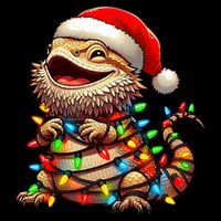 Bearded Dragon Christmas Lights Santa Hat Impact Tech Backpack