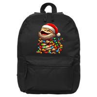 Bearded Dragon Christmas Lights Santa Hat 16 in Basic Backpack