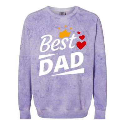 Best Dad Crown Father's Day Gift Colorblast Crewneck Sweatshirt