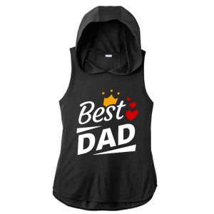 Best Dad Crown Father's Day Gift Ladies PosiCharge Tri-Blend Wicking Draft Hoodie Tank