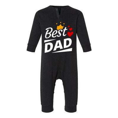 Best Dad Crown Father's Day Gift Infant Fleece One Piece