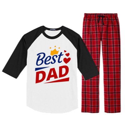 Best Dad Crown Father's Day Gift Raglan Sleeve Pajama Set