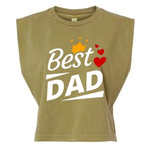 Best Dad Crown Father's Day Gift Garment-Dyed Women's Muscle Tee