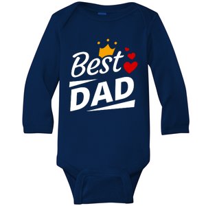 Best Dad Crown Father's Day Gift Baby Long Sleeve Bodysuit