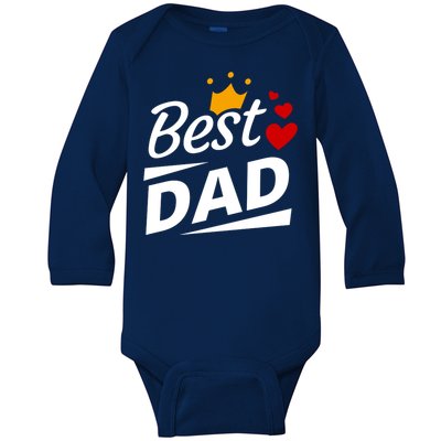 Best Dad Crown Father's Day Gift Baby Long Sleeve Bodysuit