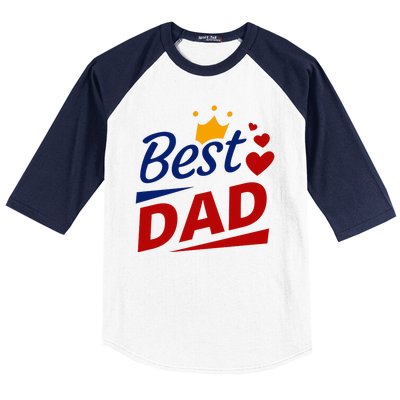 Best Dad Crown Father's Day Gift Baseball Sleeve Shirt