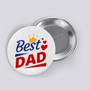 Best Dad Crown Father's Day Gift Button