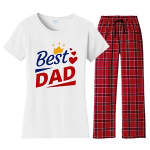 Best Dad Crown Father's Day Gift Women's Flannel Pajama Set