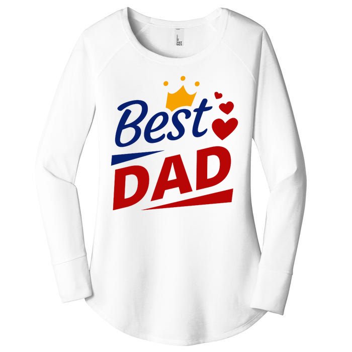 Best Dad Crown Father's Day Gift Women's Perfect Tri Tunic Long Sleeve Shirt