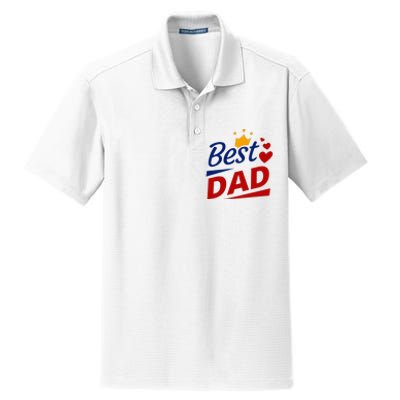 Best Dad Crown Father's Day Gift Dry Zone Grid Polo