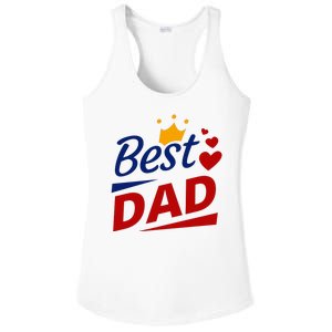 Best Dad Crown Father's Day Gift Ladies PosiCharge Competitor Racerback Tank