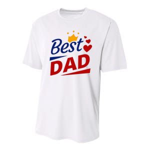 Best Dad Crown Father's Day Gift Youth Performance Sprint T-Shirt