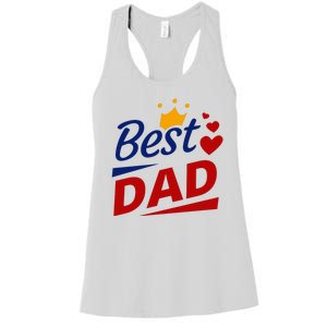 Best Dad Crown Father's Day Gift Women's Racerback Tank