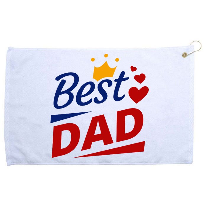 Best Dad Crown Father's Day Gift Grommeted Golf Towel