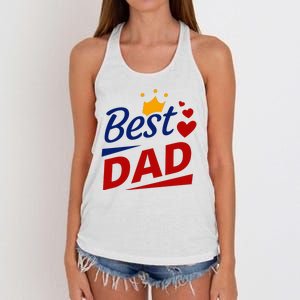 Best Dad Crown Father's Day Gift Women's Knotted Racerback Tank