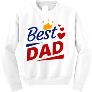 Best Dad Crown Father's Day Gift Kids Sweatshirt