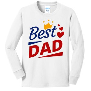 Best Dad Crown Father's Day Gift Kids Long Sleeve Shirt