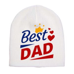 Best Dad Crown Father's Day Gift Short Acrylic Beanie