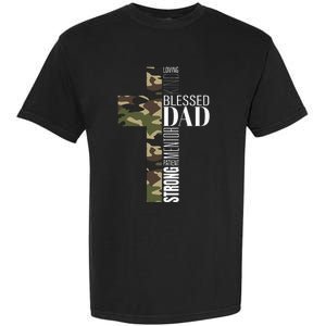 Blessed Dad Cross Fathers Day Christian Religious Men Camo Garment-Dyed Heavyweight T-Shirt