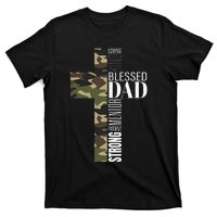 Blessed Dad Cross Fathers Day Christian Religious Men Camo T-Shirt