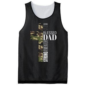 Blessed Dad Cross Fathers Day Christian Religious Men Camo Mesh Reversible Basketball Jersey Tank