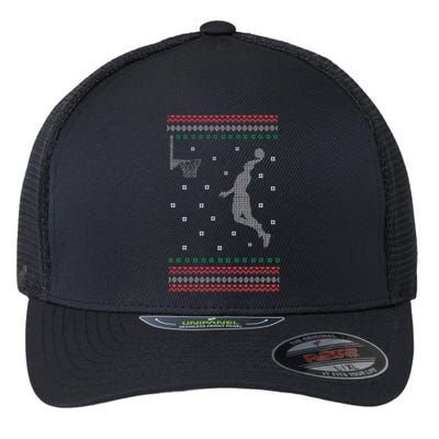 Basketball Dunking Christmas Cool Sport Ugly Xmas Pajama Flexfit Unipanel Trucker Cap