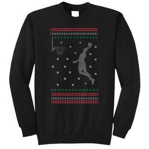 Basketball Dunking Christmas Cool Sport Ugly Xmas Pajama Sweatshirt