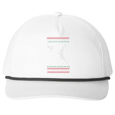 Basketball Dunking Christmas Cool Sport Ugly Xmas Pajama Snapback Five-Panel Rope Hat