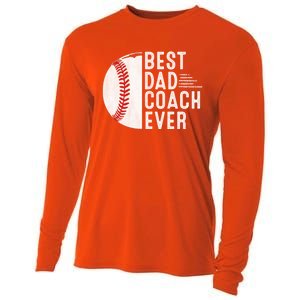 Best Dad Coach Ever Funny Baseball For Sport Lovers Cool Gift Cooling Performance Long Sleeve Crew