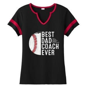 Best Dad Coach Ever Funny Baseball For Sport Lovers Cool Gift Ladies Halftime Notch Neck Tee