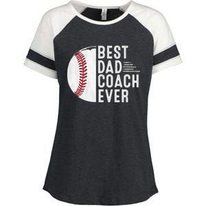 Best Dad Coach Ever Funny Baseball For Sport Lovers Cool Gift Enza Ladies Jersey Colorblock Tee