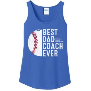 Best Dad Coach Ever Funny Baseball For Sport Lovers Cool Gift Ladies Essential Tank