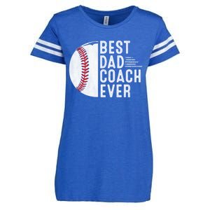 Best Dad Coach Ever Funny Baseball For Sport Lovers Cool Gift Enza Ladies Jersey Football T-Shirt