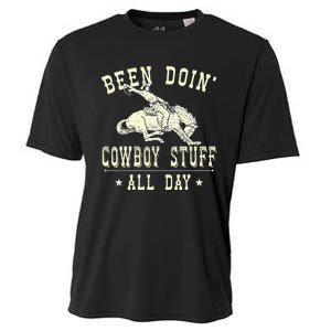 Been Doing Cowboy Stuff Funny Rodeo Cowboy Cooling Performance Crew T-Shirt