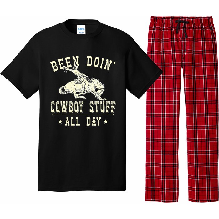 Been Doing Cowboy Stuff Funny Rodeo Cowboy Pajama Set