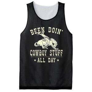 Been Doing Cowboy Stuff Funny Rodeo Cowboy Mesh Reversible Basketball Jersey Tank