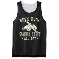 Been Doing Cowboy Stuff Funny Rodeo Cowboy Mesh Reversible Basketball Jersey Tank