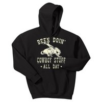 Been Doing Cowboy Stuff Funny Rodeo Cowboy Kids Hoodie