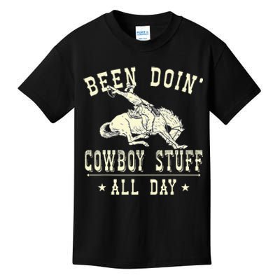 Been Doing Cowboy Stuff Funny Rodeo Cowboy Kids T-Shirt