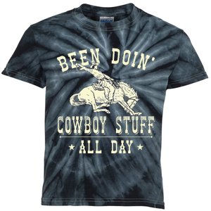 Been Doing Cowboy Stuff Funny Rodeo Cowboy Kids Tie-Dye T-Shirt