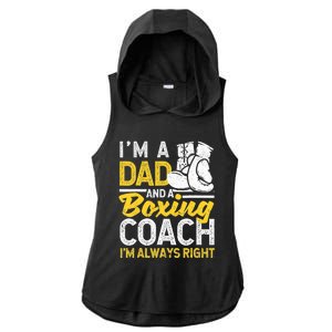 Boxer Daddy Coaches Fathers Day I'm A Dad And A Boxing Coach Ladies PosiCharge Tri-Blend Wicking Draft Hoodie Tank