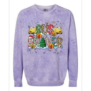 Bus Driver Christmas School Bus Driver Xmas Party Gift Colorblast Crewneck Sweatshirt