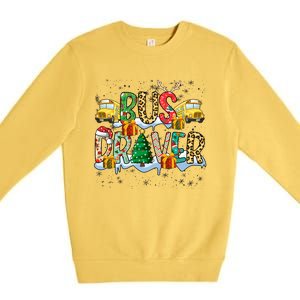 Bus Driver Christmas School Bus Driver Xmas Party Gift Premium Crewneck Sweatshirt