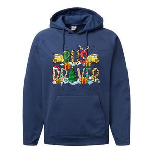 Bus Driver Christmas School Bus Driver Xmas Party Gift Performance Fleece Hoodie