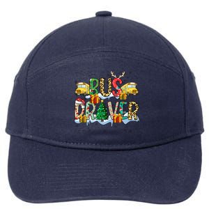 Bus Driver Christmas School Bus Driver Xmas Party Gift 7-Panel Snapback Hat