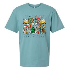 Bus Driver Christmas School Bus Driver Xmas Party Gift Sueded Cloud Jersey T-Shirt